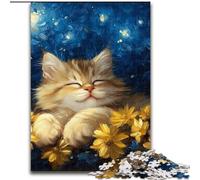 1000 Pieces Jigsaw Puzzles for Adults And Teens Sleeping Cat, Stress Relief Toys Unique Home Decor And Gifts for Age 14 (Size 50x75cm)