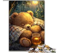 1000 Pieces Jigsaw Puzzles for Adults And Teens Sleeping Teddy Bear, Toys Educational Games Stress Relieving Parent-child Interaction (Size50x75cm)