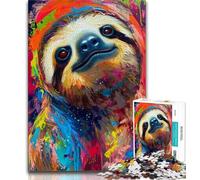 1000 Pieces Jigsaw Puzzles for Adults And Teens Sloth Colourful 1000 Piece Puzzle,Educational Game for Birthday, Chrismas for Age 14+ (size 75x50cm)