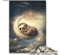 1000 Pieces Jigsaw Puzzles for Adults And Teens Sloth on The Moon, Brain Teaser For Wall Decoration Unique Birthday And Xmas Gifts for for Age 14 (Size 50x75cm)