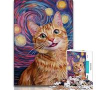 1000 Pieces Jigsaw Puzzles for Adults And Teens Smiling Cat Jigsaw,Learning Educational Toys Family Games Unique Birthday And Gifts (size 75x50cm)