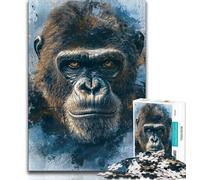 1000 Pieces Jigsaw Puzzles for Adults And Teens Smoky Chimpanzee 1000 Pieces for Teenagers,Challenging Family Activity Games DIY Toy for Home Wall Decor Gifts (size 38x26cm)