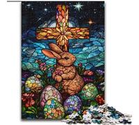 1000 Pieces Jigsaw Puzzles for Adults And Teens Stained Glass Easter Bunny, for Age 14 Years And over Home Decor As A Gift for The Whole Family And Friends (Size 26x38cm)