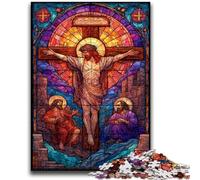 1000 Pieces Jigsaw Puzzles for Adults And Teens Stained Glass Jesus for And 14 Years And over Interesting Stress Reduction Gifts for Friends And Family 50x75cm