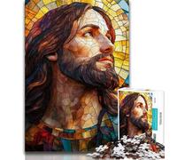 1000 Pieces Jigsaw Puzzles for Adults And Teens Stained Glass Jesus Puzzles for Adults,learning Educational for Is Ideal As A Gift for The Whole Family (size 38x26cm)