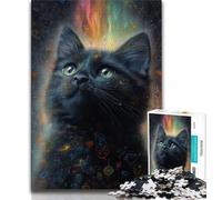 1000 Pieces Jigsaw Puzzles for Adults And Teens Starry Sky Black Cat 1000 Pieces for Teenagers,Challenging Family Activity Games DIY Toy for Home Wall Decor Gifts (size 75x50cm)