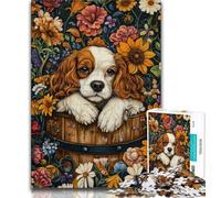 1000 Pieces Jigsaw Puzzles for Adults And Teens Sunflower Cocker Spaniel,Artistic Wall Decor & Birthday Gift Idea for Friends,Home Office 50x75cm