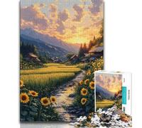 1000 Pieces Jigsaw Puzzles for Adults And Teens Sunflower Landscape Adult Puzzles,Educational Games Home Decoration Suitable for Desktop Decoration (size 38x26cm)