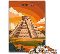 1000 Pieces Jigsaw Puzzles for Adults And Teens Sunset at Chichen Itza Adult Puzzles,Educational Toys & Games for Adults And Teenagers (50x75cm)