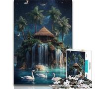 1000 Pieces Jigsaw Puzzles for Adults And Teens Swan Island Landscape Adult Puzzles,Educational Games Home Decoration Suitable for Desktop Decoration (size 75x50cm)