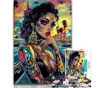 1000 Pieces Jigsaw Puzzles for Adults And Teens Tattooed Woman Teenager Puzzles,Fun Games Wall Decoration Unique Birthday And Xmas Gifts (size 75x50cm)