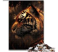 1000 Pieces Jigsaw Puzzles for Adults And Teens Tiger Fire, Learning Educational Toys Family Games Unique Birthday And Gifts (Size 26x38cm)