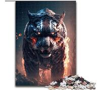 1000 Pieces Jigsaw Puzzles for Adults And Teens Tiger in Fire, Elephant Toy Intellectual Game Birthday Present, Gifts, Wall Art for Ages 14+ (Size 50x75cm)