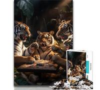 1000 Pieces Jigsaw Puzzles for Adults And Teens Tiger Poker,Learning Educational Toys Family Games Suitable for Desktop Decoration (75x50cm)