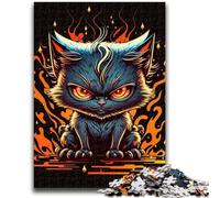 1000 Pieces Jigsaw Puzzles for Adults And Teens Tiny Evil Cat Toys Educational Games Stress Relieving Suitable for Desktop Decoration 50x75cm