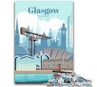 1000 Pieces Jigsaw Puzzles for Adults And Teens Travel to Glasgow Educational Stress Relief Toy Secret Santa Gifts for Age 14 (size 38x52cm)