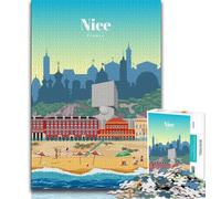 1000 Pieces Jigsaw Puzzles for Adults And Teens Travel to Nice,Stress Reliever Staycation Kill Time with Matching Poster And Trivia Sheet (75x50cm)