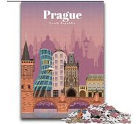 1000 Pieces Jigsaw Puzzles for Adults And Teens Travel to Prague Family Entertainment Toys with Matching Poster And Trivia Sheet (38x52cm) 1000pcs