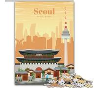 1000 Pieces Jigsaw Puzzles for Adults And Teens Travel to Seoul,Fun Games Wall Decoration Unique Birthday And Xmas Gifts 50x75cm