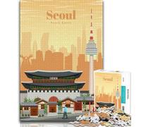 1000 Pieces Jigsaw Puzzles for Adults And Teens Travel to Seoul,Stress Reliever Staycation Kill Time Home Decoration Toys (38x26cm)