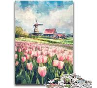 1000 Pieces Jigsaw Puzzles for Adults And Teens Tulip Garden Puzzles for Teenagers,for Family Game And Birthday Gifts (38x26cm)