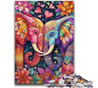 1000 Pieces Jigsaw Puzzles for Adults And Teens Two Elephants Teenager Puzzles,Family Game Stress Reliever Difficult Challenge Suitable for Couples (26x38cm)