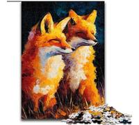 1000 Pieces Jigsaw Puzzles for Adults And Teens Two Foxes, Toys Educational Games Stress Relieving Parent-child Interaction (Size 26x38cm)