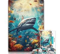 1000 Pieces Jigsaw Puzzles for Adults And Teens Undersea Shark Puzzles for Adults,learning Educational for Is Ideal As A Gift for The Whole Family (size 75x50cm)