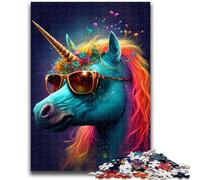 1000 Pieces Jigsaw Puzzles for Adults And Teens Unicorns with Glasses 1000 Piece Jigsaw,for Educational Game Challenge Toy Deal As Gifts for The Whole Family (38x26cm)