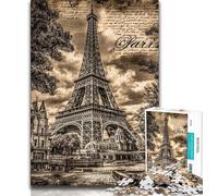 1000 Pieces Jigsaw Puzzles for Adults And Teens Vintage Eiffel Tower Puzzles for Teenagers,for Family Game And Birthday Gifts 38x26cm