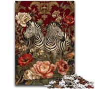1000 Pieces Jigsaw Puzzles for Adults And Teens Vintage Zebra Art for Age 14+ Intellectual Game Christmas Birthday Gifts 26x38cm