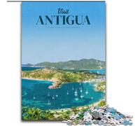 1000 Pieces Jigsaw Puzzles for Adults And Teens Visit Antigua Family Entertainment Toys with Matching Poster And Trivia Sheet (26x38cm) 1000pcs