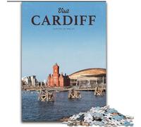 1000 Pieces Jigsaw Puzzles for Adults And Teens Visit Cardiff Family Entertainment Toys with Matching Poster And Trivia Sheet (50x75cm) 1000pcs
