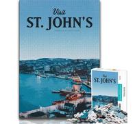 1000 Pieces Jigsaw Puzzles for Adults And Teens Visit St Johns,Stress Reliever Staycation Kill Time with Matching Poster And Trivia Sheet (75x50cm)