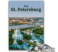 1000 Pieces Jigsaw Puzzles for Adults And Teens Visit St Petersburg Toys Educational Games Stress Relieving Parent-child Interaction for Ages 14+ (size 38x26cm)
