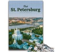 1000 Pieces Jigsaw Puzzles for Adults And Teens Visit St Petersburg Toys Educational Games Stress Relieving Parent-child Interaction for Ages 14+ (size 38x52cm)