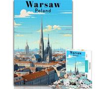 1000 Pieces Jigsaw Puzzles for Adults And Teens Warsaw Poland Travel,Stress Reliever Staycation Kill Time with Matching Poster And Trivia Sheet (75x50cm)