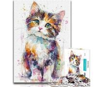 1000 Pieces Jigsaw Puzzles for Adults And Teens Watercolor Cat Adult Jigsaw,Challenging Difficult Deal As Gifts for The Whole Family (size 75x50cm)