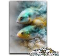 1000 Pieces Jigsaw Puzzles for Adults And Teens Watercolor Fish for Age 14+ Intellectual Game Christmas Birthday Gifts 26x38cm