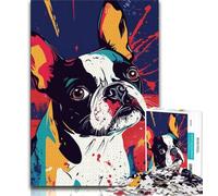 1000 Pieces Jigsaw Puzzles for Adults And Teens Watercolor French Bulldog,Learning Educational Toys Family Games Suitable for Desktop Decoration (75x50cm)