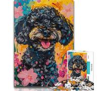 1000 Pieces Jigsaw Puzzles for Adults And Teens Watercolor Poodle Jigsaw,Stress Reliever Staycation Kill Time Wishlist with Santa Claus (size 38x26cm)