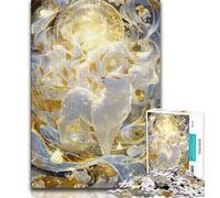 1000 Pieces Jigsaw Puzzles for Adults And Teens White Fox,Challenging Game And Family Play with Fully Interlocking Randomly Shaped Pieces 38x26cm