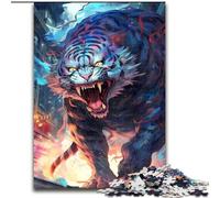 1000 Pieces Jigsaw Puzzles for Adults And Teens White Tiger Rage, Toys Educational Games Stress Relieving Parent-child Interaction (Size 26x38cm)