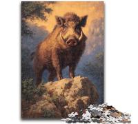 1000 Pieces Jigsaw Puzzles for Adults And Teens Wild Boar for Age 14+ Intellectual Game Christmas Birthday Gifts 26x38cm