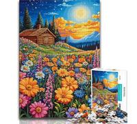 1000 Pieces Jigsaw Puzzles for Adults And Teens Wild Flowers Under The Night Sky,Learning Educational Toys Family Games Enhance Love between Couples (75x50cm)