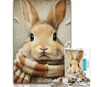 1000 Pieces Jigsaw Puzzles for Adults And Teens Winter Rabbit Teenager Puzzles,Fun Games Wall Decoration Unique Birthday And Xmas Gifts (size 75x50cm)