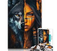 1000 Pieces Jigsaw Puzzles for Adults And Teens Wolf Girl Puzzles for Adults,learning Educational for Is Ideal As A Gift for The Whole Family (size 75x50cm)