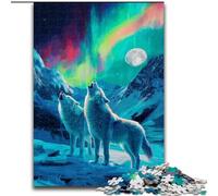 1000 Pieces Jigsaw Puzzles for Adults And Teens Wolf Under The Aurora, Family Entertainment Toys Is Ideal As Gifts for The Whole Family for 14+ (Size 50x75cm)