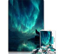 1000 Pieces Jigsaw Puzzles for Adults And Teens Wolf Under The Aurora,Fun Games Wall Decoration Unique Birthday And Xmas Gifts (38x26cm)