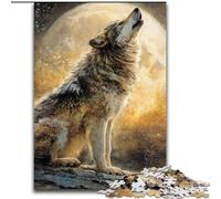 1000 Pieces Jigsaw Puzzles for Adults And Teens Wolf Under The Moon, Learning Educational Toys Family Games Unique Birthday And Gifts (Size 50x75cm)